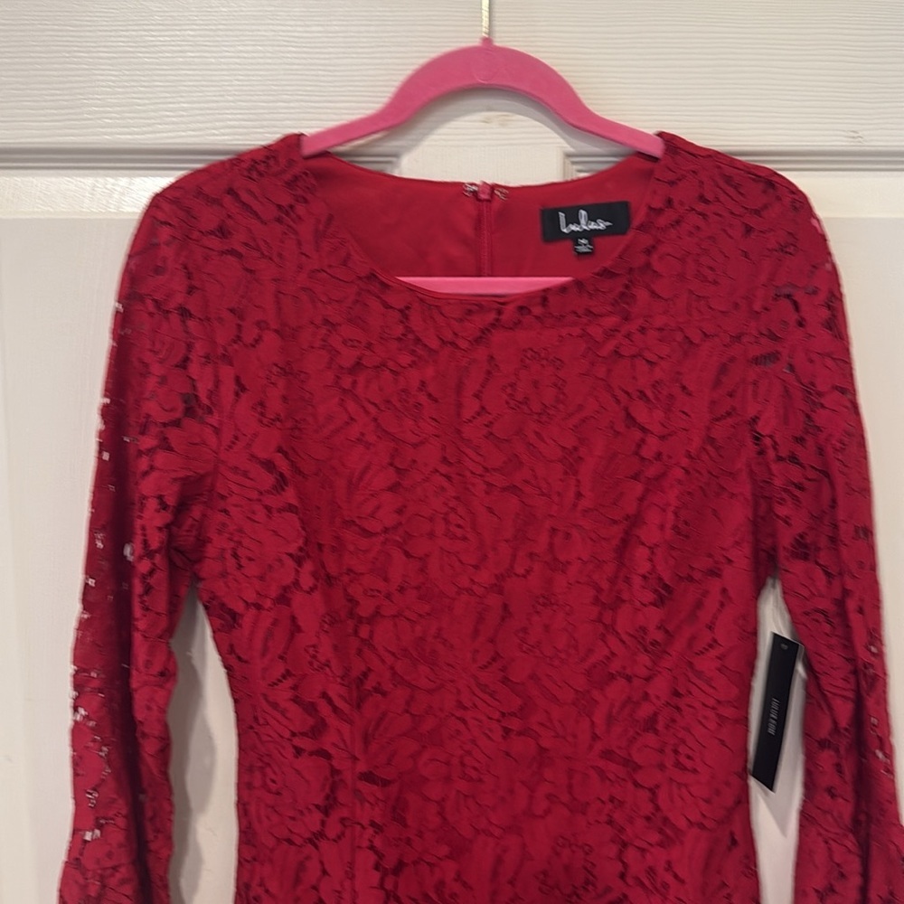 Lulus NWT Flair-est Of Them All red lace dress, medium - Picture 4 of 9